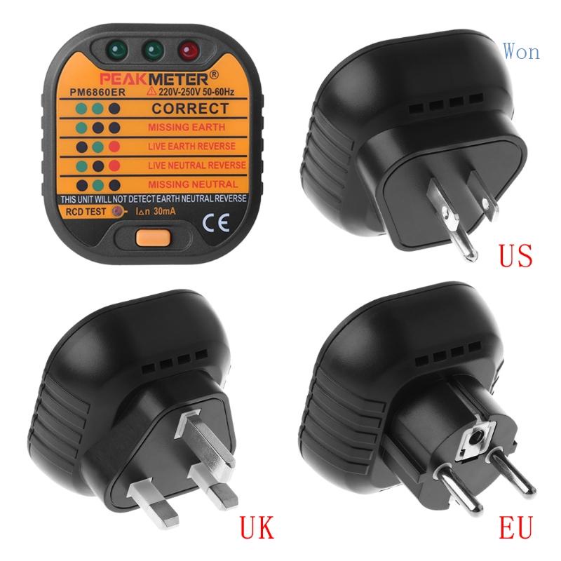 Ổ Cắm Kiểm Tra Nguồn Điện US UK UE 110 230V Mới
