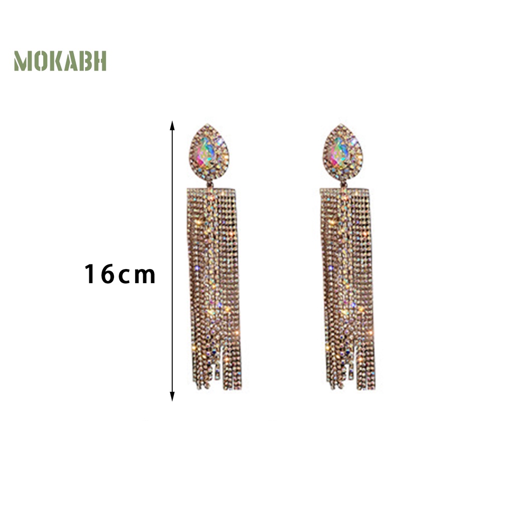 1 Đôi Bông Tai Tua Rua Dáng Dài Cỡ Lớn Phong Cách Âu Mỹ Thời Trang