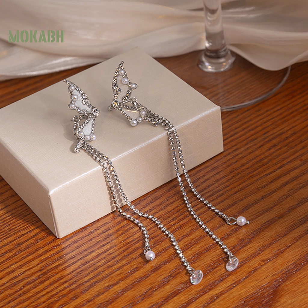 1 Đôi Khuyên Kẹp Vành Tai Không Cần Khoan Lỗ Đính Đá Và Ngọc Trai Giả Thời Trang Cho Nữ