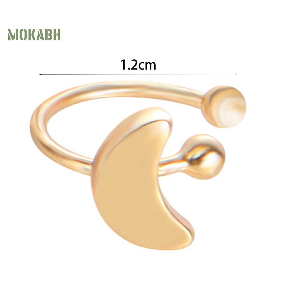 Bông Tai Kẹp Hình Ngôi Sao / Trái Tim / Mặt Trăng / Tam Giác Bằng Hợp Kim Tinh Tế Thời