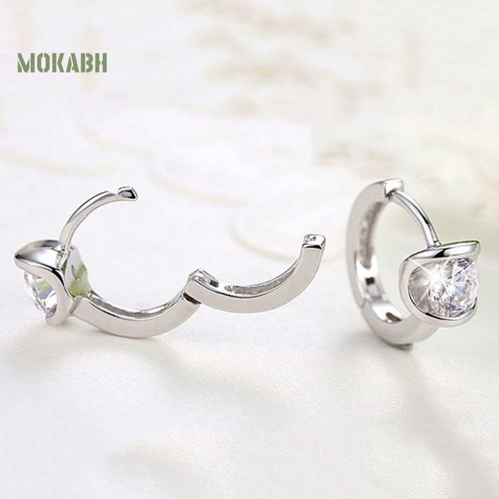 Bông Tai Tròn Đính Đá Thời Trang Dành Cho Nữ