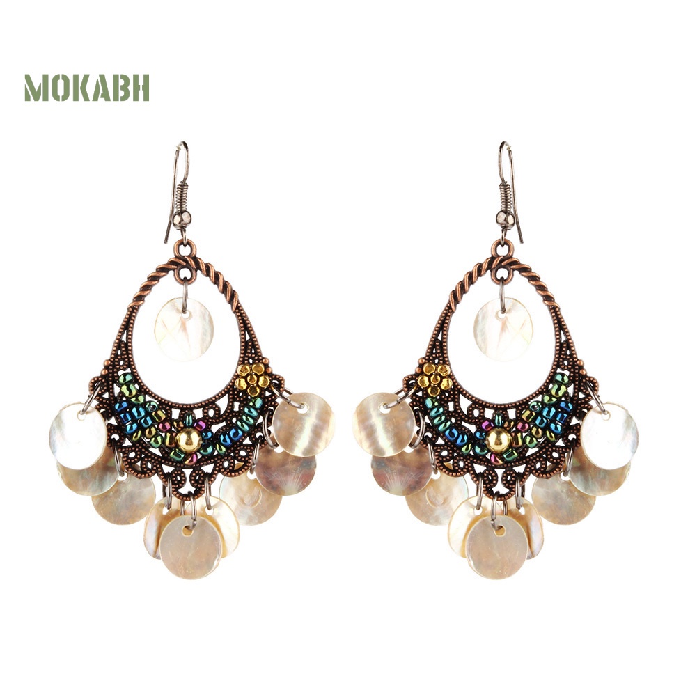 Bông Tai Hình Đĩa Tròn Phong Cách Bohemian Thời Trang Cho Nữ