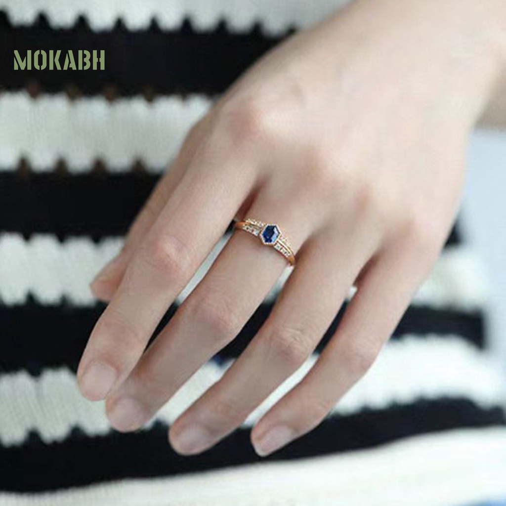 Nhẫn Đính Đá Nhân Tạo Lấp Lánh Phong Cách Cổ Điển Sang Trọng Dành Cho Nữ