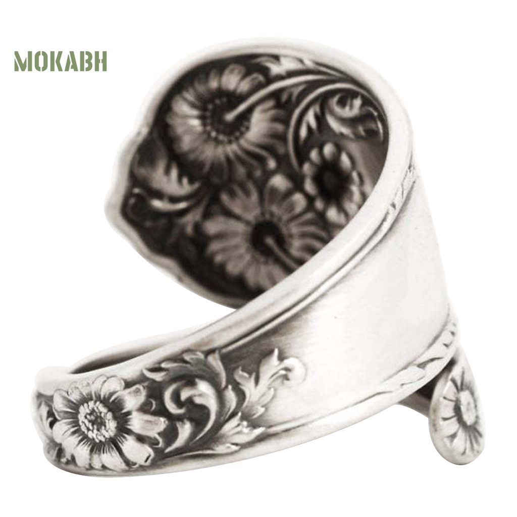 [Mới] Nhẫn Mở Rộng Hình Hoa Hướng Dương Phong Cách Boho Cổ Điển Có Thể Điều Chỉnh Kích Cỡ Cho Nam Và Nữ