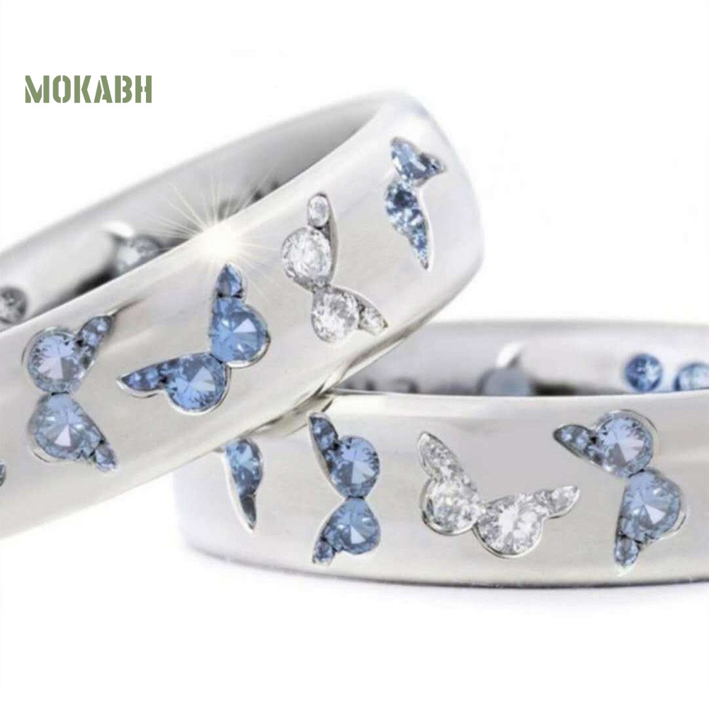 Nhẫn Cưới Hình Bướm Đính Đá Zircon Thời Trang Cho Nữ