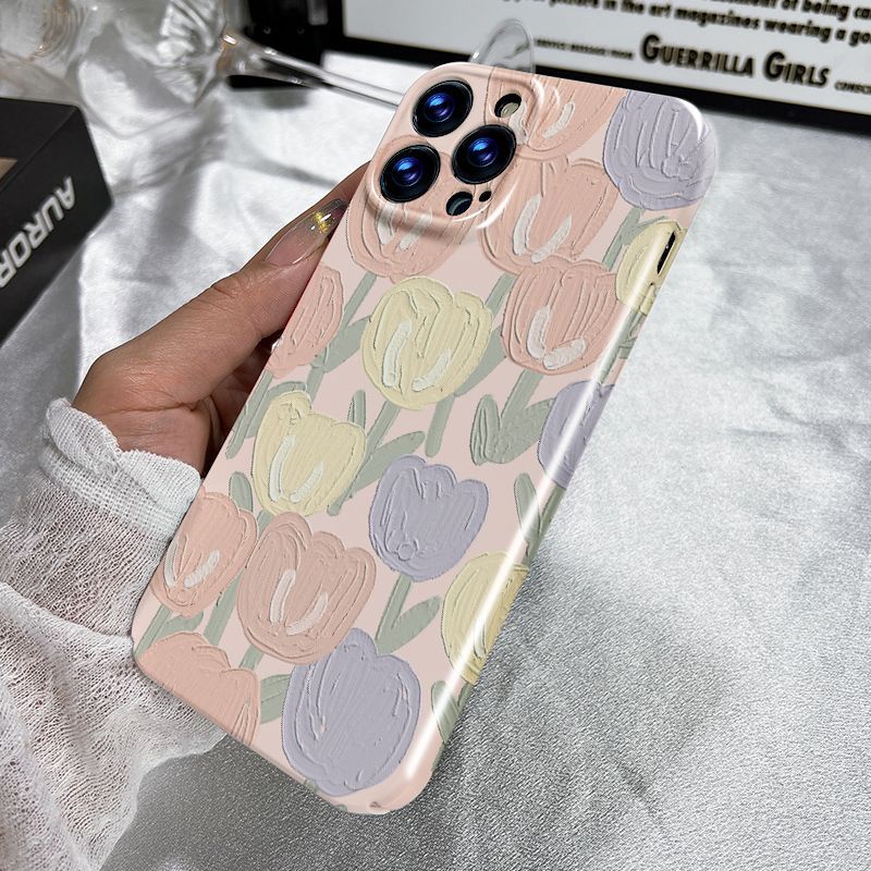 Ốp Điện Thoại Họa Tiết Tranh Sơn Dầu Hình Hoa Cho Iphone 13 Xsmax 11 xr 12 14 52HY