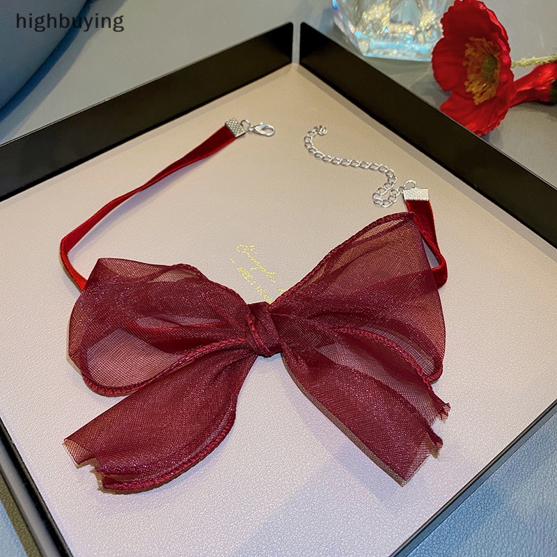 Vòng Cổ Choker Ren Màu Đỏ Đen Phong Cách Harajuku Gothic Quyến Rũ Cho Nữ