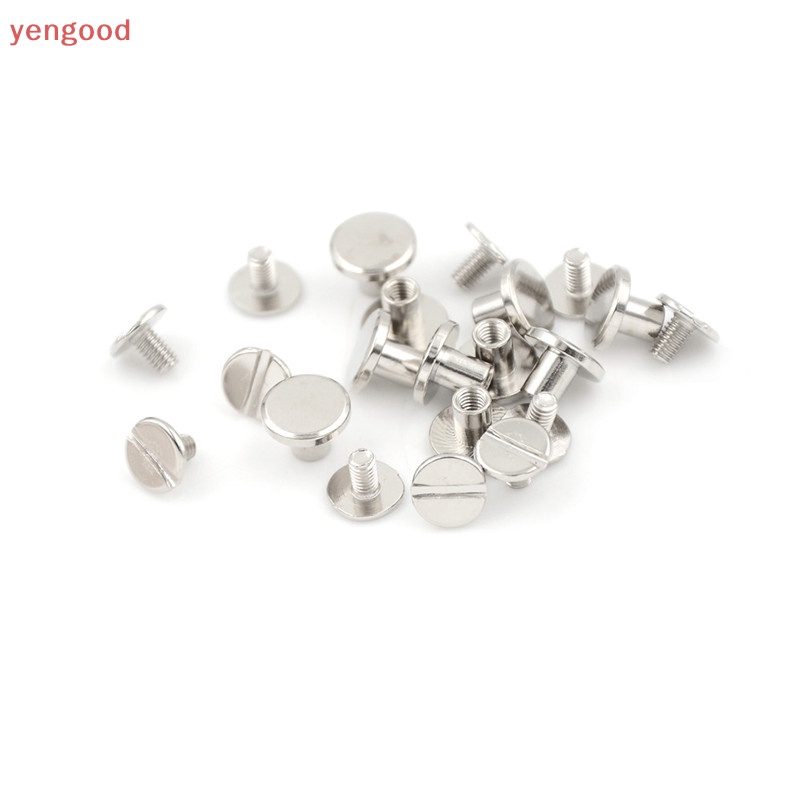 Set 10 Đinh Tán Đầu Dẹt Bằng Đồng Thau Làm Thắt Lưng / Ví / Thắt Lưng DIY