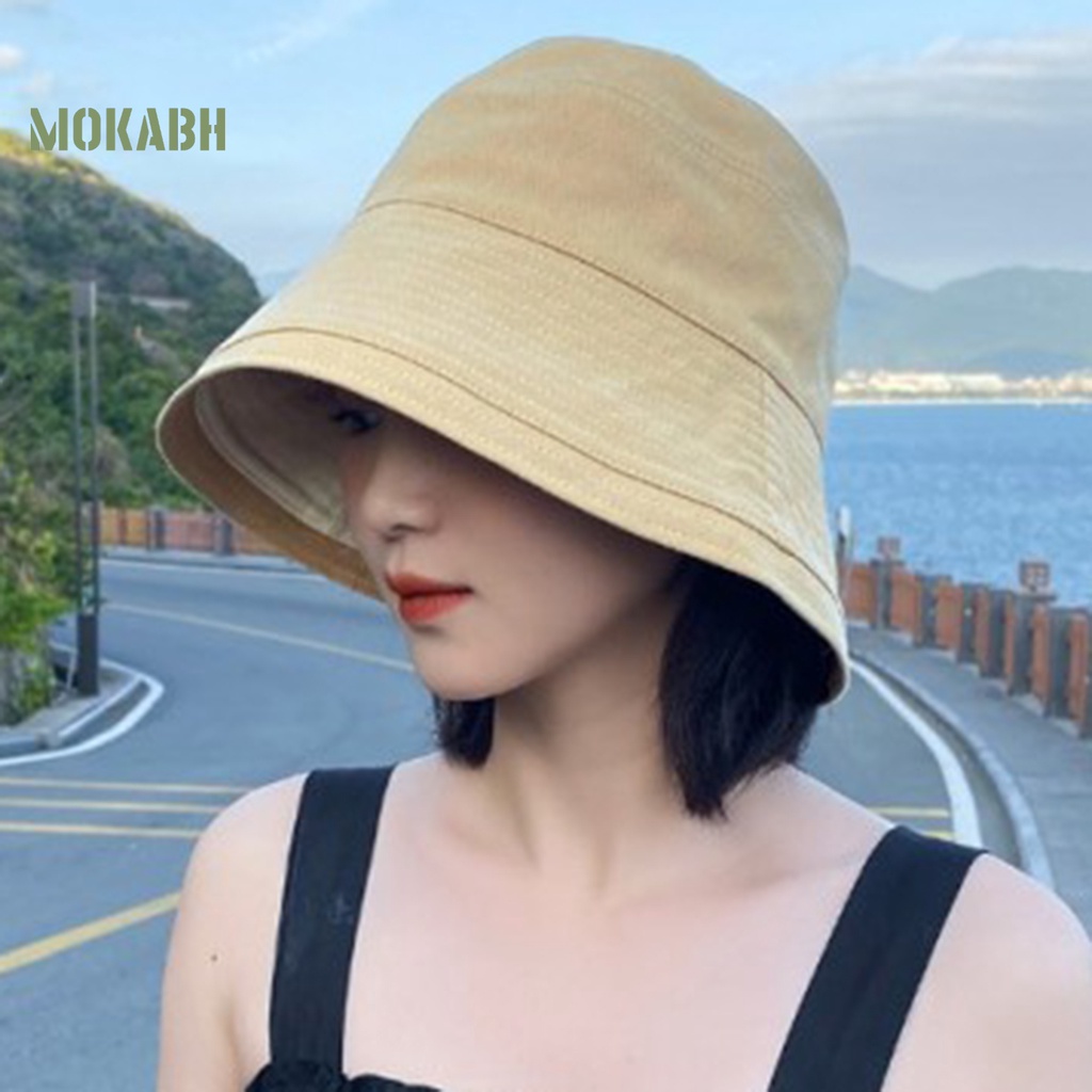 Nón Tai Bèo Hai Lớp Chống Tia UV Chống Thấm Nước Màu Sắc Đơn Giản Dành Cho Nữ