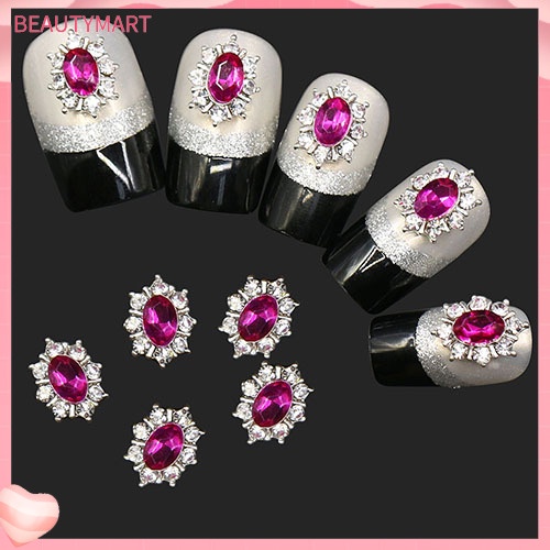 Bộ 10 Miếng Dán Trang Trí Móng Tay Bằng Hợp Kim Đính Đá Thời Trang Dành Cho Nữ