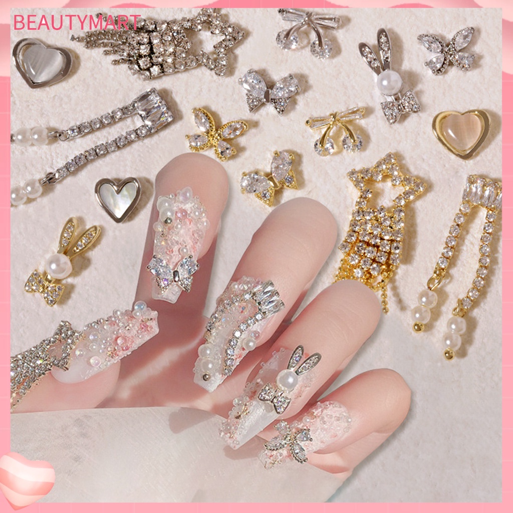 Dây Chuỗi Tua Rua Đính Đá 3D Không Phai Màu Trang Trí Móng Tay