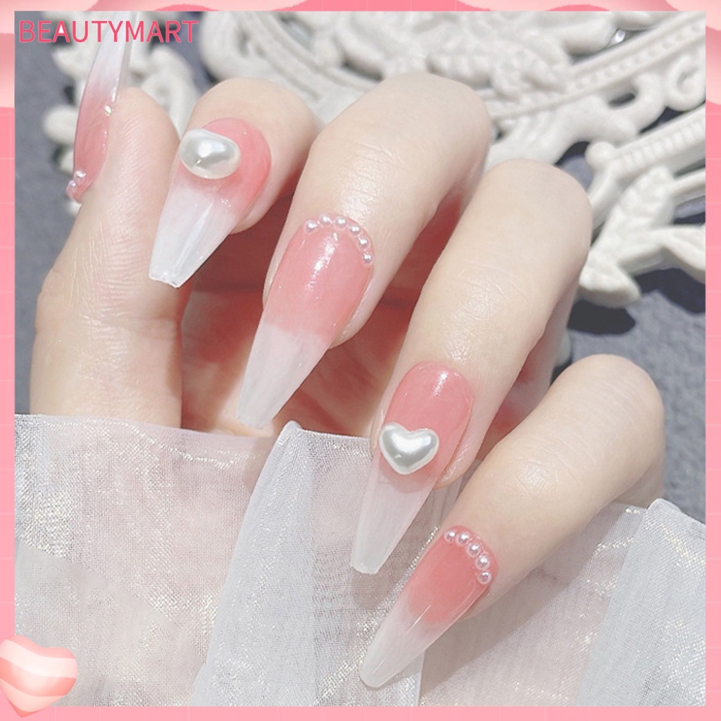 1 Hộp Phụ Kiện Trang Trí Móng Tay Nghệ Thuật Hình Trái Tim Màu Sắc Tươi Sáng Lấp Lánh