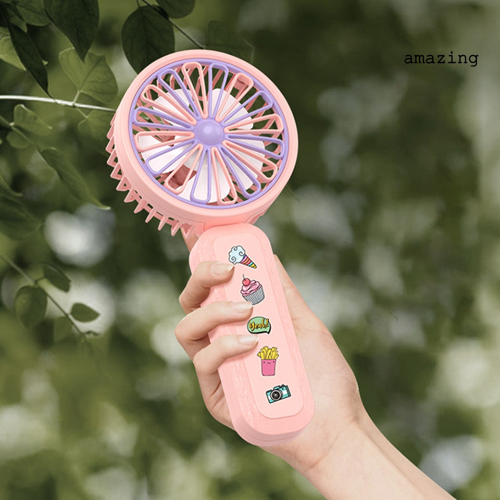 Quạt USB Mini Cầm Tay 2 Bánh Răng Có Thể Điều Chỉnh Ánh Sáng Ban Đêm