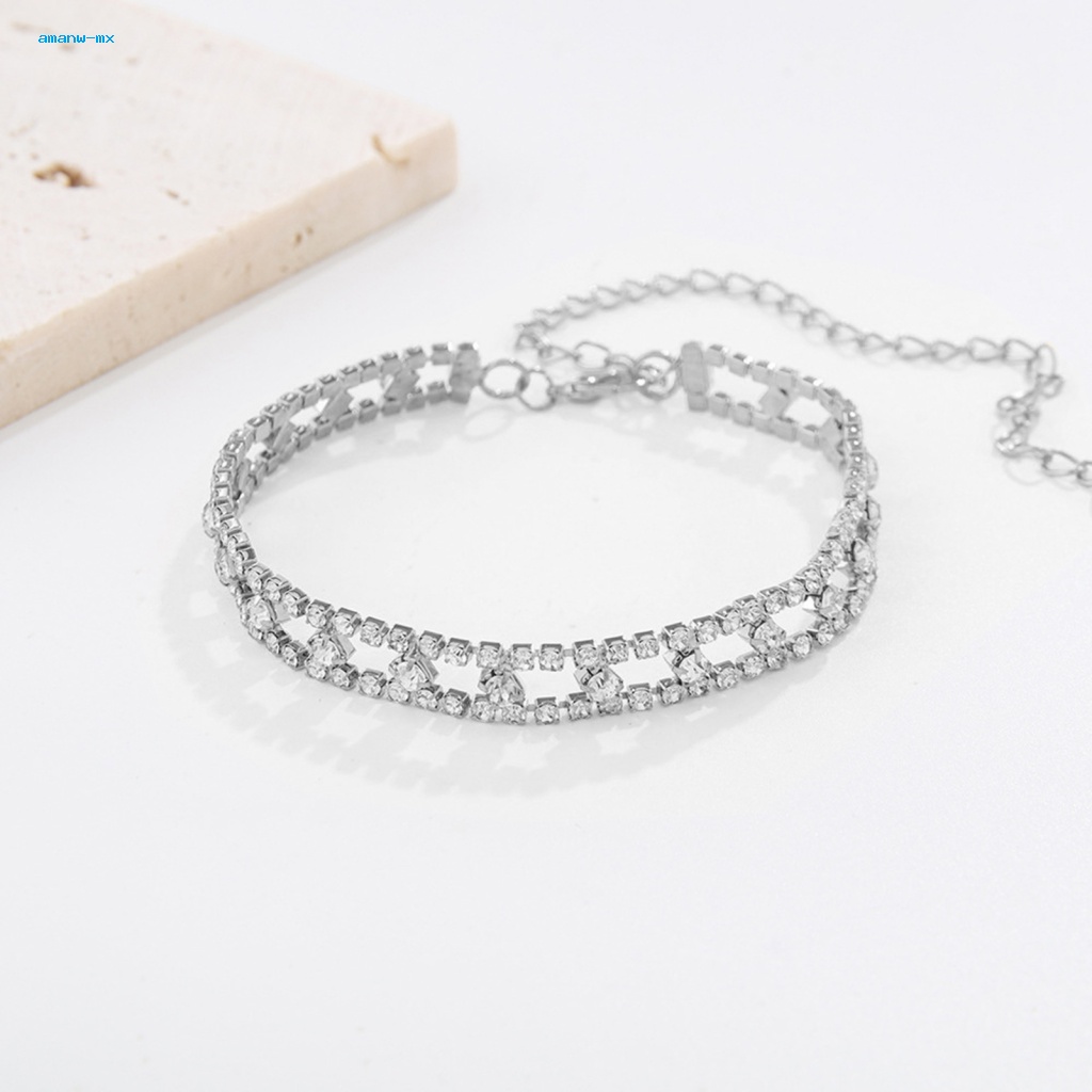 1 Lắc Chân Không Phai Màu Đính Đá Lấp Lánh Có Thể Điều Chỉnh Kích Thước