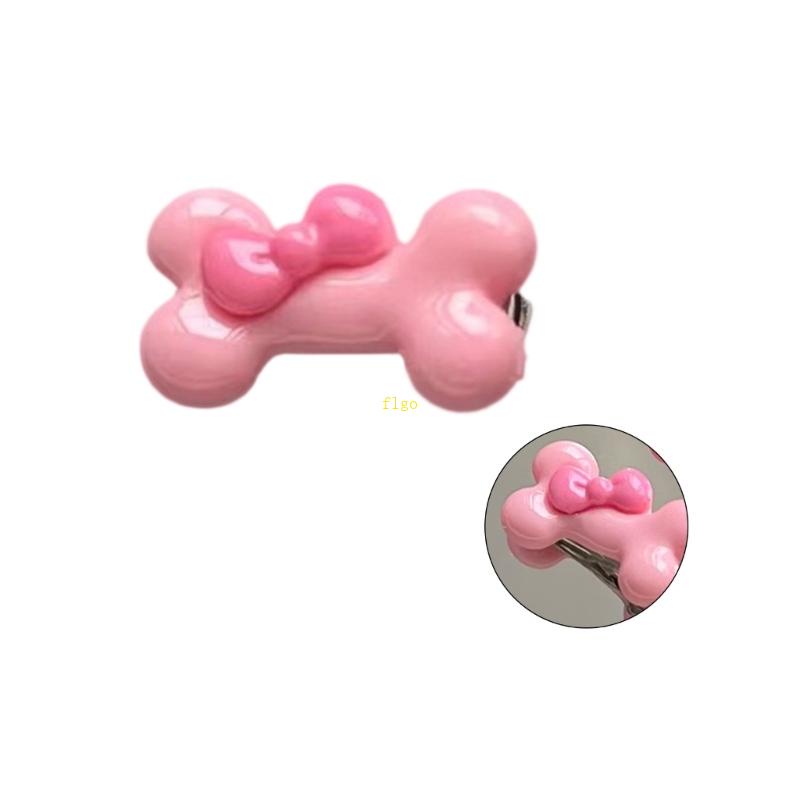 Kẹp Tóc Và Dây Buộc Tóc Hình Xương Màu Hồng Chống Trượt Thời Trang Xuân Hè Dành Cho Bạn Nữ