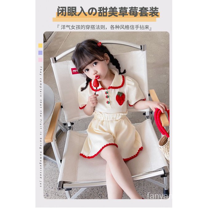 Bộ Áo Thun POLO + Quần Short Thời Trang Mùa Hè 2023 Cho Bé Gái