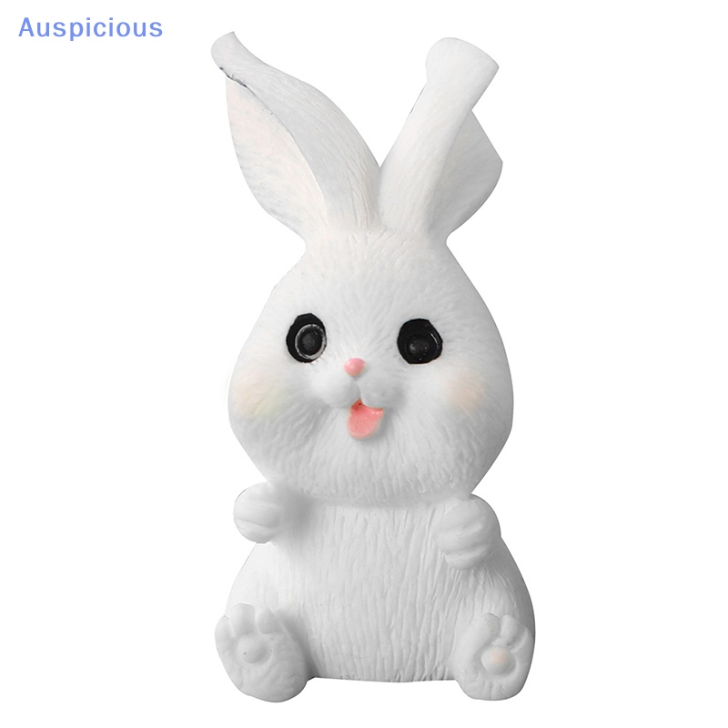 Tượng Thỏ Trắng Hoạt Hình Bằng Nhựa Resin Dễ Thương Trang Trí Tiểu Cảnh Sân Vườn