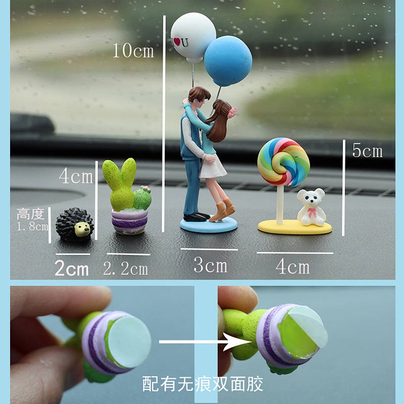 New for Girls Creative Dashboard Car Decoration Couple Cartoon Stereo Car Interior Decoration Girlfriend Gift E9pz
