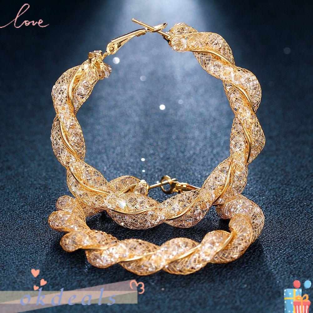 Bông Tai Hình Tròn Rỗng Phong Cách Punk Cá Tính