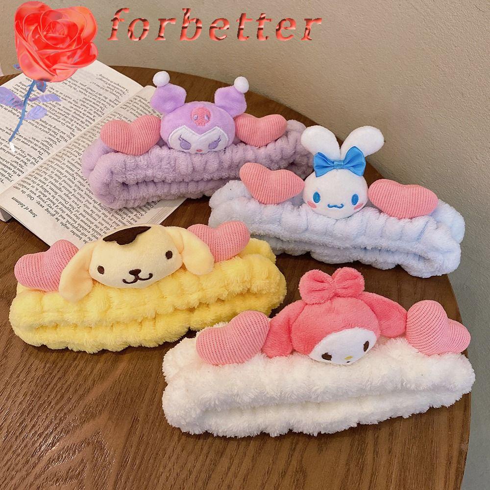 Băng Đô Cài Tóc Đính Banh Lông Xù Hình Melody Cinnamoroll Dễ Thương Dành Cho Nữ