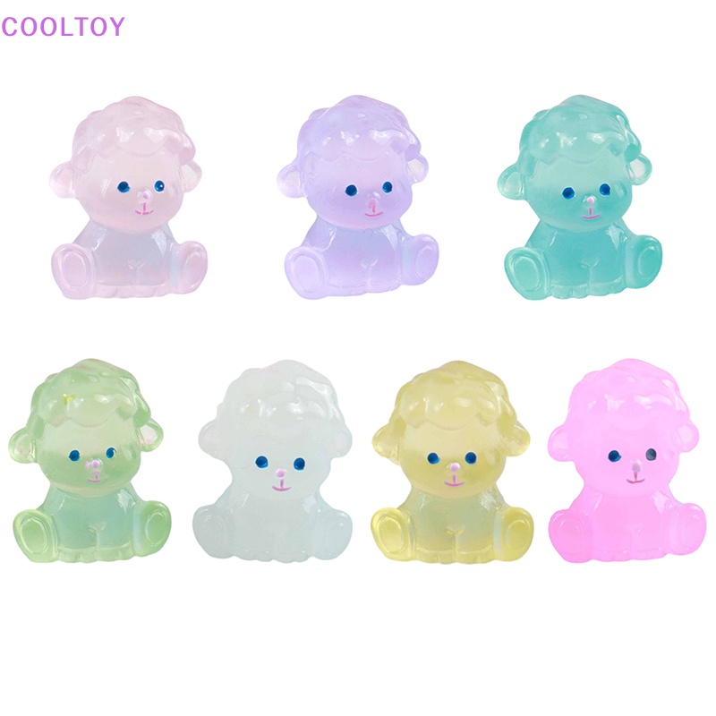 Set 3 Đồ trang trí Chú Chó Poodle Mini Màu Dạ Quang Trang Trí Tiểu Cảnh