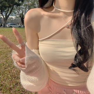 Áo Tank Top Cổ Yếm Xếp Ly Màu Trơn Thời Trang Mùa Hè Cho Nữ Áo Ống Y2K