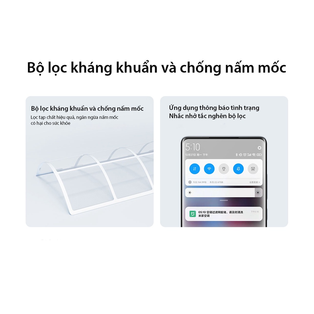 Điều Hòa Thông Minh 1 chiều Xiaomi Mijia 1HP KFR-26GW/C1A5/KFR-26GW/C1A5–Làm lạnh nhanh, độ ồn thấp