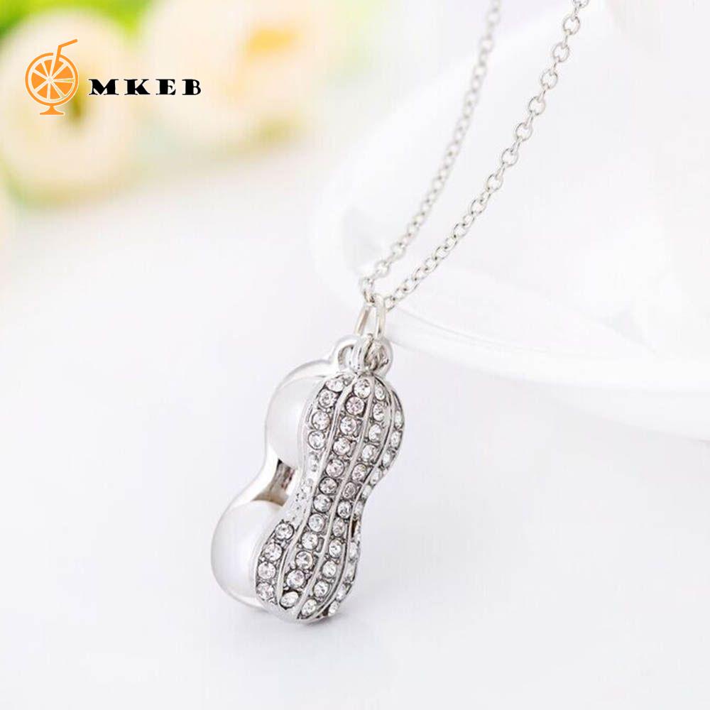 Vòng cổ MKEB hợp kim mặt hình hạt đậu phộng dễ thương thời trang cho nữ