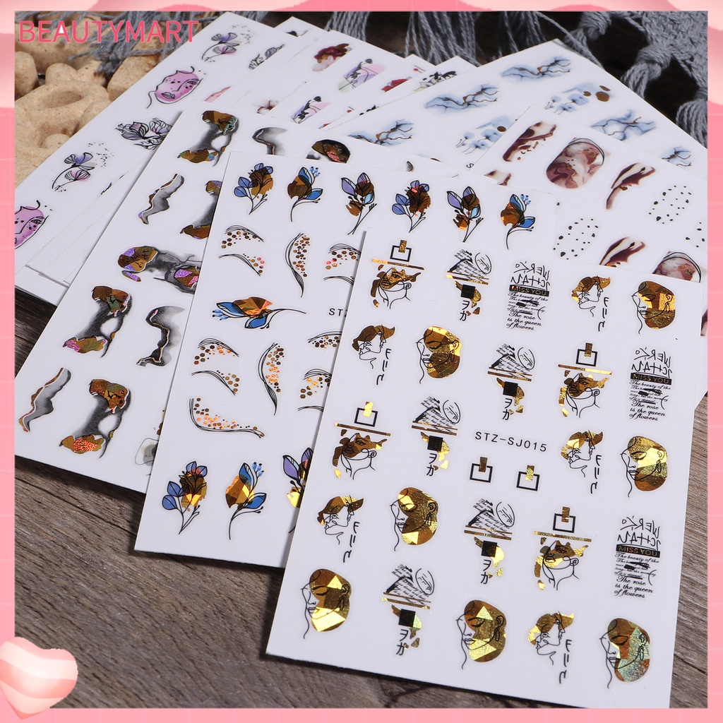 [beautymart] Miếng Dán Móng Tay Tự Dính Siêu Mỏng Họa Tiết Tinh Tế Tự Dính Mạnh Dễ Sử Dụng DIY