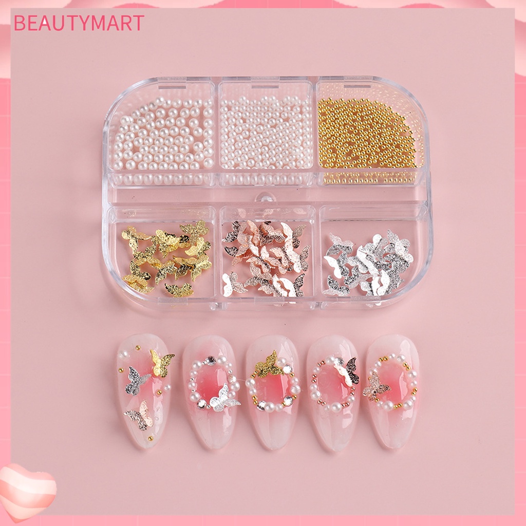 Phụ Kiện Trang Trí Móng Tay Hình Bướm Bằng Kim Loại Lấp Lánh