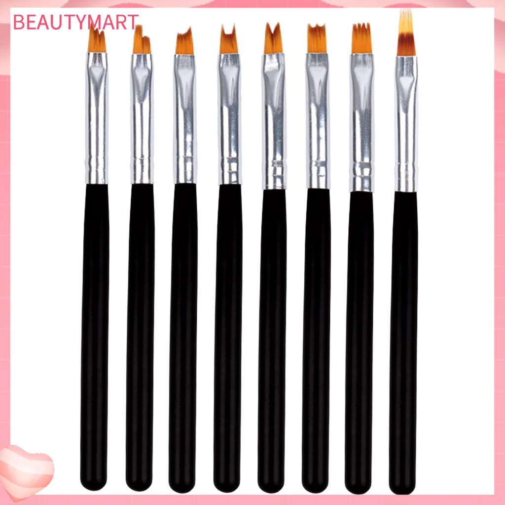 Set 8 Cọ Vẽ Trang Trí Móng Tay Nghệ Thuật Hình Hoa Chuyên Dụng