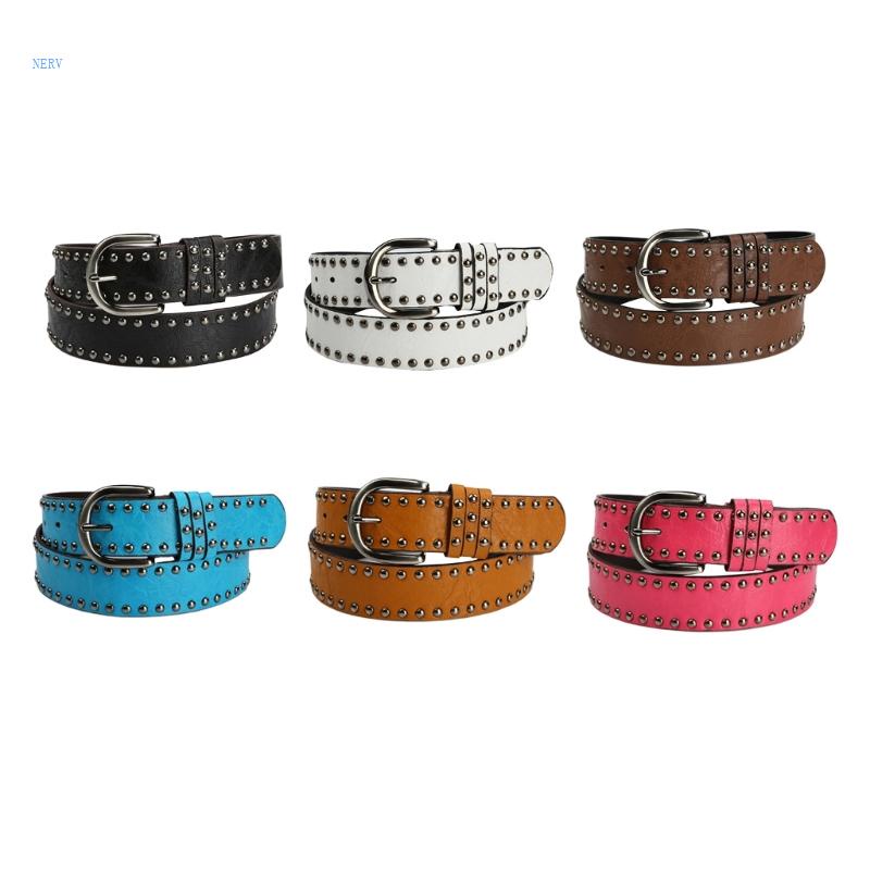 Thắt Lưng Giả Da Khóa Kim Loại Kiểu Phương Tây Cho Nữ