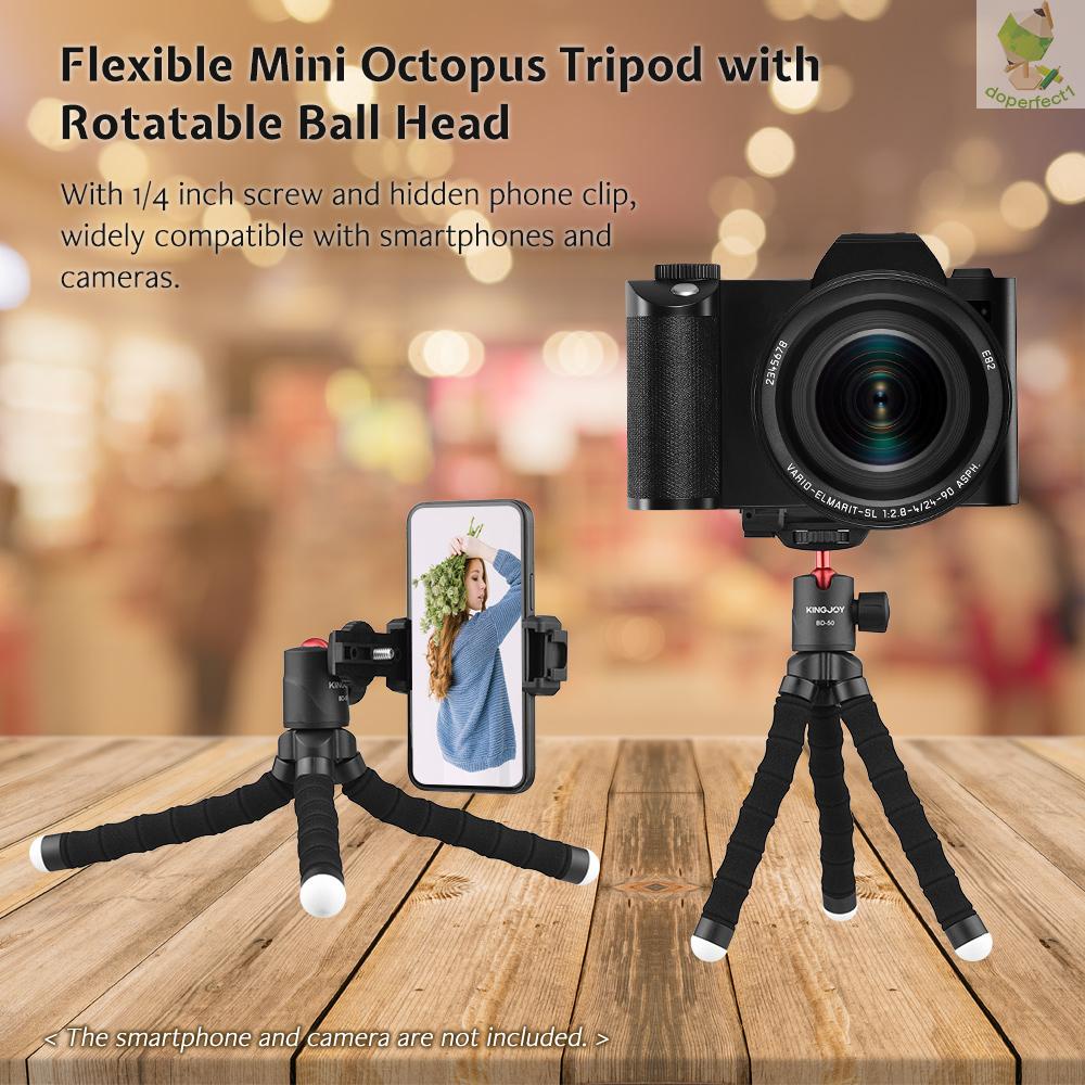 Giá Đỡ Ba Chân Bạch Tuộc Mini Linh Hoạt KT-500 + BD-50 Kẹp Điện Thoại Ẩn 1 / 4 In Came-6.7