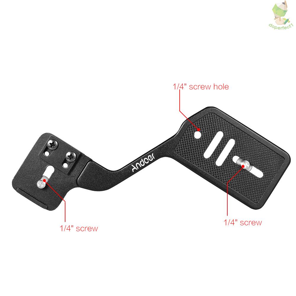 Andoer Universal Aluminum Bracket Mount Holder for Camera Speedlite Flash Light with 1/4   Came-6.5