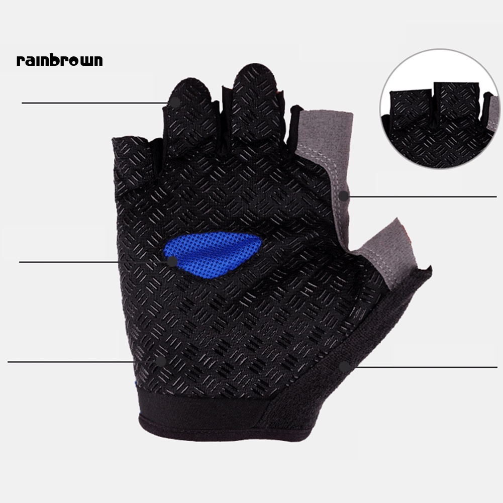 Găng Tay Nửa Ngón Chống Trượt Thoáng Khí Dùng Đạp Xe Ngoài Trời Unisex