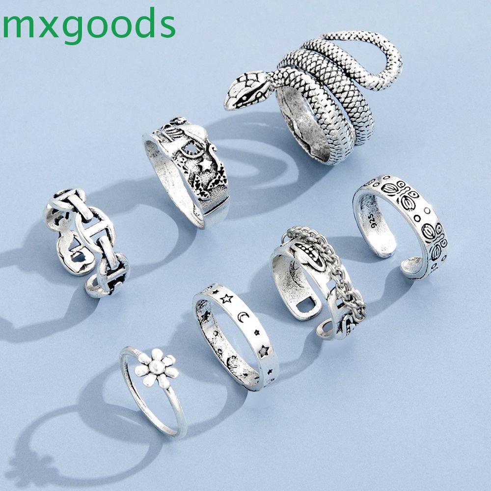 Set 13 / 4 Nhẫn Đeo Tay Hình Rắn Độc Đáo Phong Cách Hàn Quốc Cho Cặp Đôi