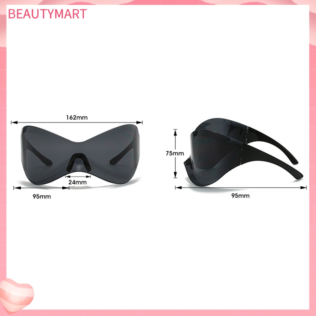 Kính Mát Một Mảnh Không Gọng Trong Suốt Chống Tia UV Phong Cách Punk Dành Cho Nam Nữ