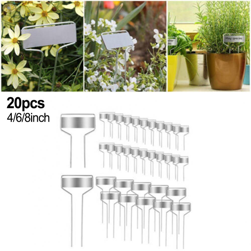 【VARSTR】Plant Labels Metal Plate Pendant Planting Reusable Stake Tags 20pcs Courtyard