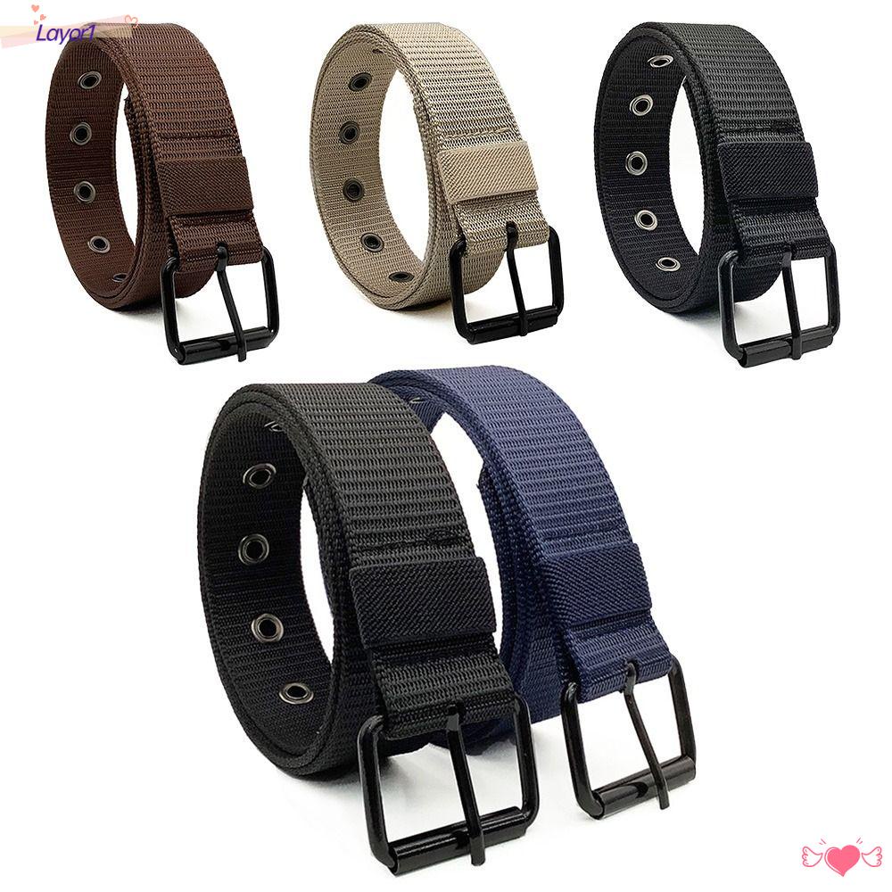 Dây Thắt Lưng Vải Canvas Nylon Bện Phong Cách Vintage Sang Trọng LAYOR1