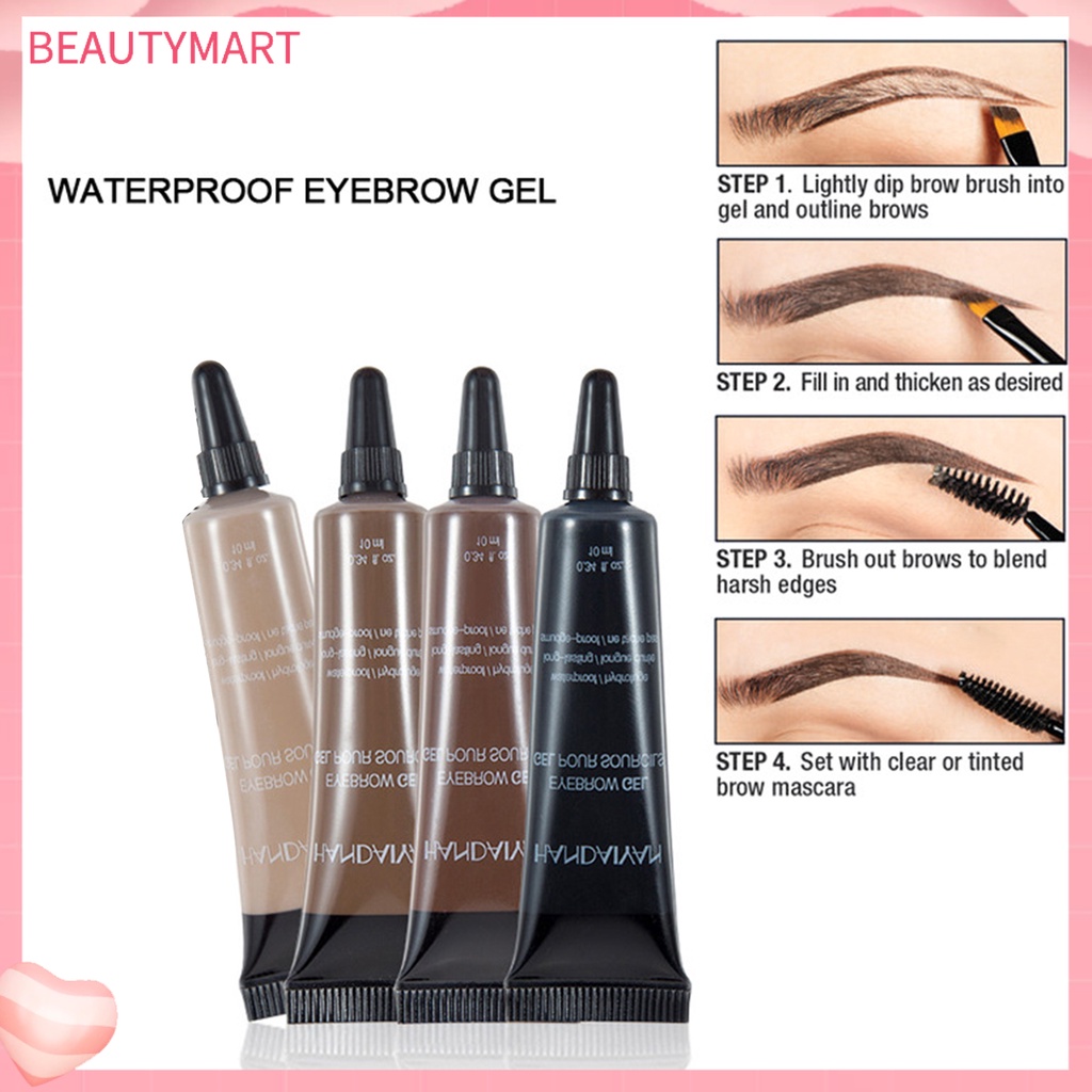 Gel Xăm Lông Mày beautymart 10ml Chống Nước Không Phai Màu Kèm Cọ Trang Điểm Cho Nữ