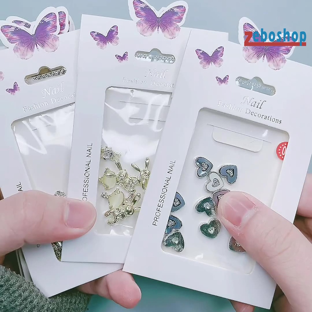 1 Túi Phụ Kiện Trang Trí Móng Tay Nghệ Thuật Nhiều Hình Dạng Không Phai Màu Bằng Hợp Kim AB Cực Quang Dành Cho Bạn Nữ