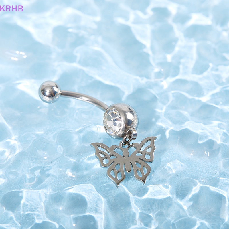 Khuyên Rốn Hình Bướm Bằng Thép Không Gỉ Thời Trang Dành Cho Nữ Mới