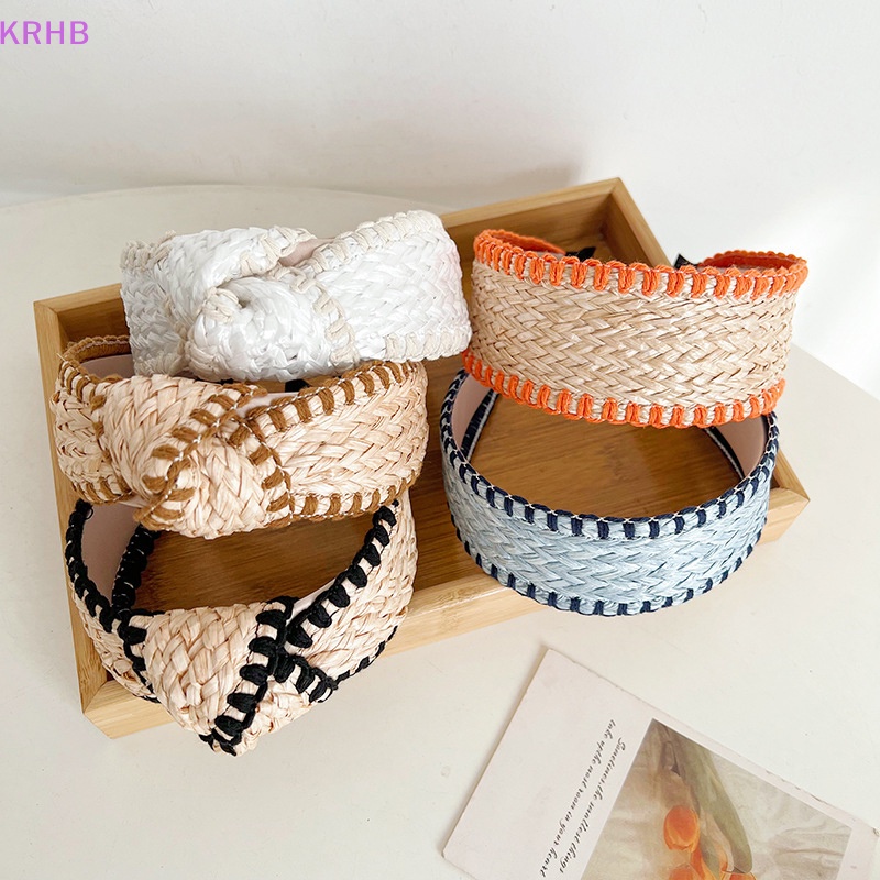 Băng Đô Bằng Rơm Phong Cách Bohemian Thanh Lịch Dành Cho Nữ Mới