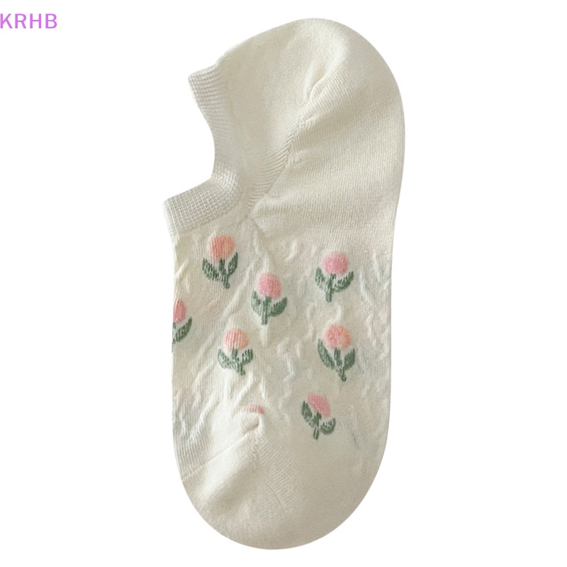Đôi Tất Chân Chống Trượt Họa Tiết Hoa Tulip Thời Trang Cho Nữ Mới