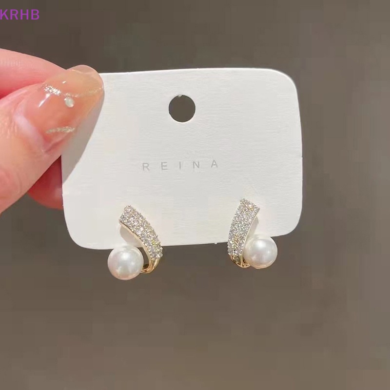 Khuyên Tai Nữ Đính Ngọc Trai Phong Cách Baroque Đơn Giản Thời Trang Hàn Quốc Mới