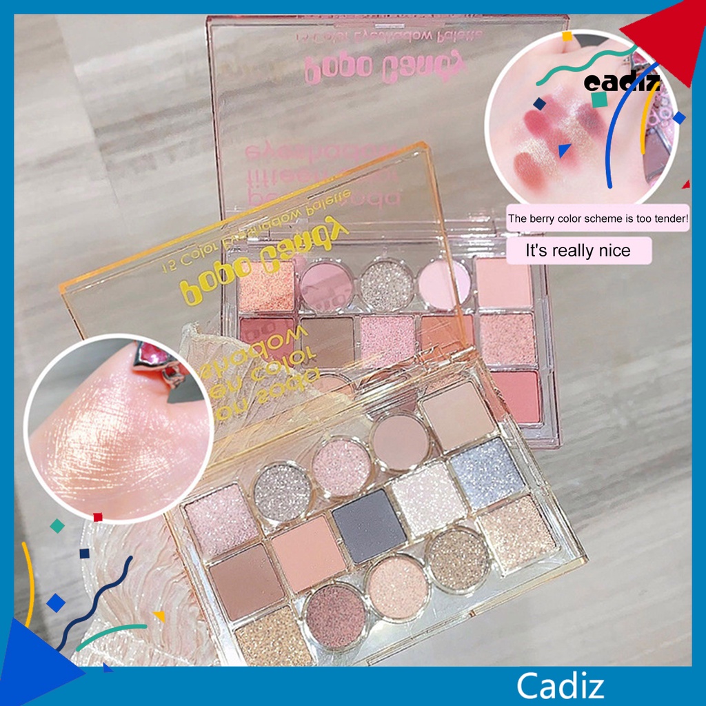 Bảng Phấn Mắt 15 Màu Sắc Hiệu Ứng Lì / Ánh Nhũ Chống Nhòe Bền Màu Dài Lâu 20g