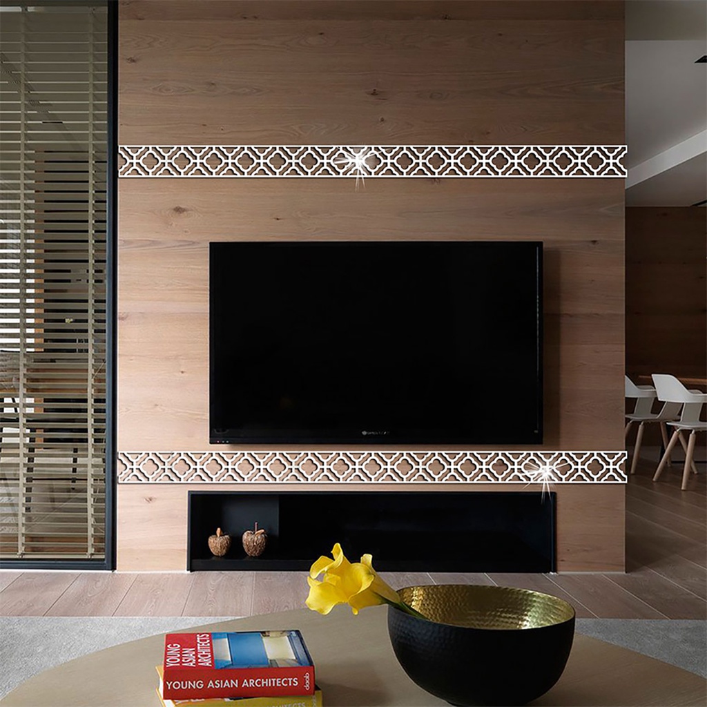 Miếng Dán Tường Bằng Acrylic Họa Tiết Hình Học 3D Độc Đáo Trang Trí Nhà Cửa