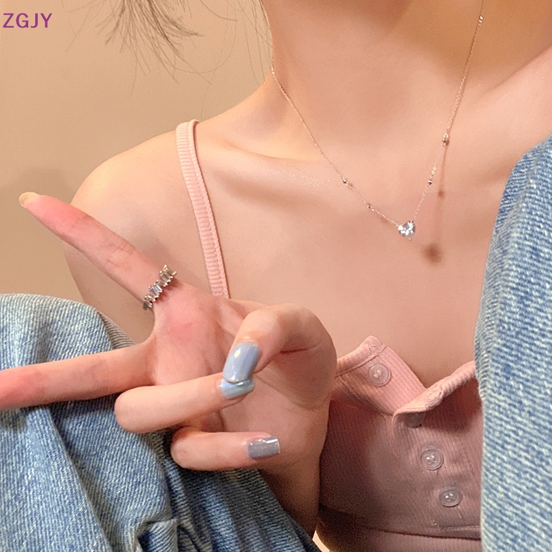 Vòng cổ Mặt Hình Trái Tim Đính Đá Zircon Thời Trang Cho Nữ Mới