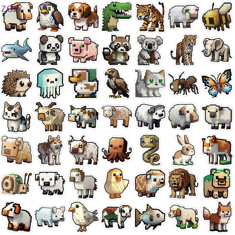 Bộ 50 Miếng Dán Trang Trí Hình Động Vật Graffiti Độc Đáo Mới
