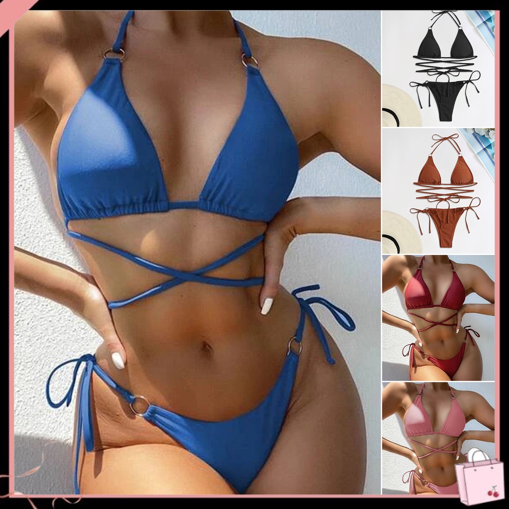 Bộ Bikini 2 Mảnh Hở Lưng Dáng Ôm Thời Trang Mùa Hè Cho Nữ